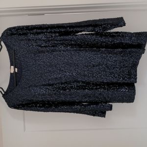 J. Crew Navy sequin long sleeve top